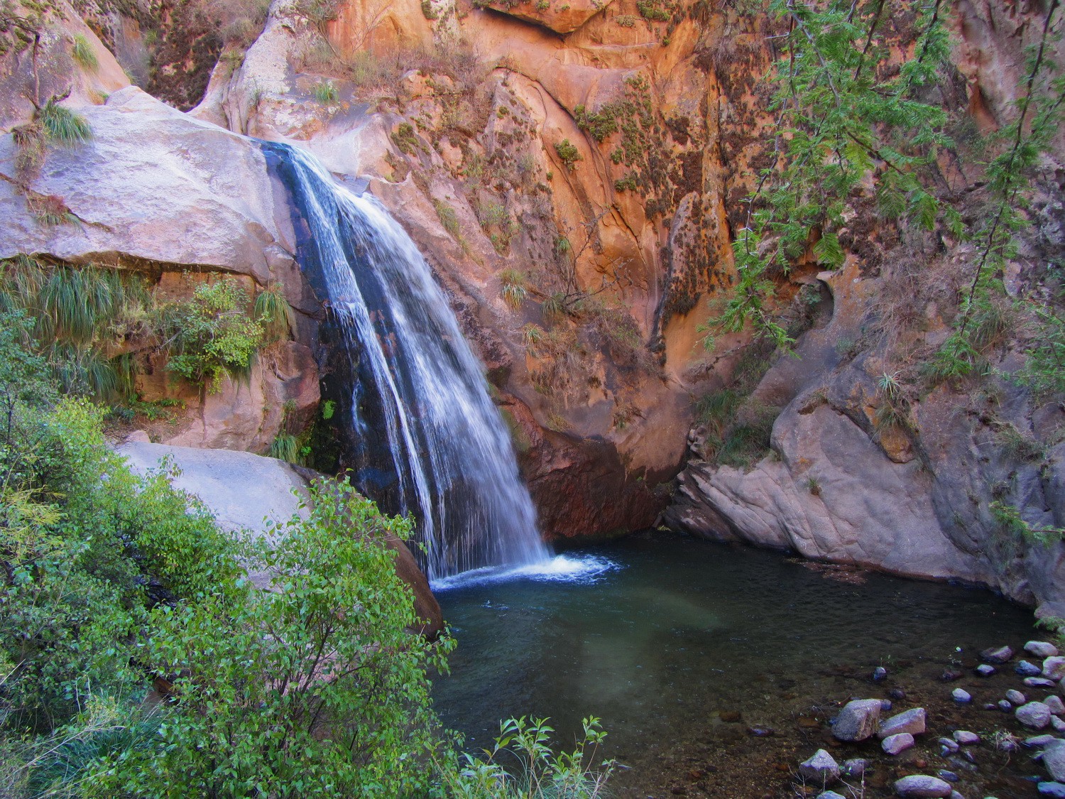 The waterfall at the end of the trail